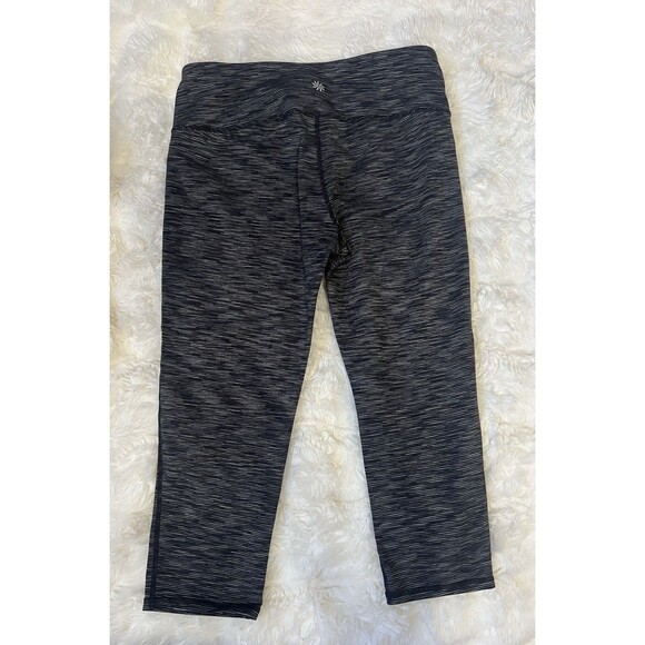 Athleta Cropped Leggings Blackish Mingled Pattern Sz Medium - Picture 3 of 7